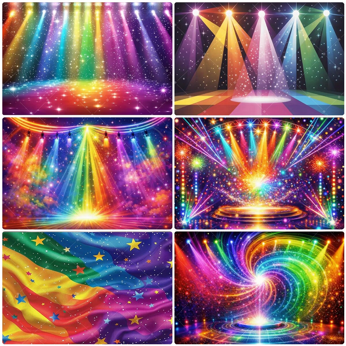 Photography Lighting Color - Kolorowe Tęczowe Światło Sceniczne Tło Brokat