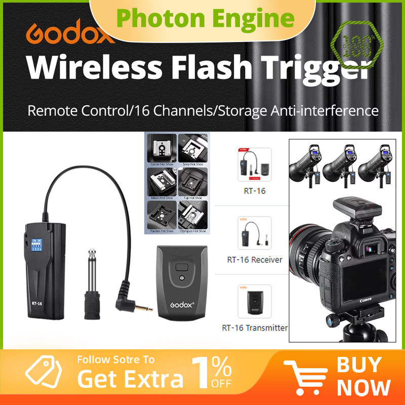 Trigger Receiver Set - Godox RT-16 16-kanałowy bezprzewodowy/radiowy wyzwalacz lamp