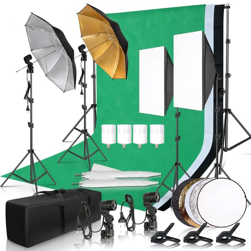 Photography Lighting Uk - Zestaw oświetleniowy do fotografii Parasol Tło