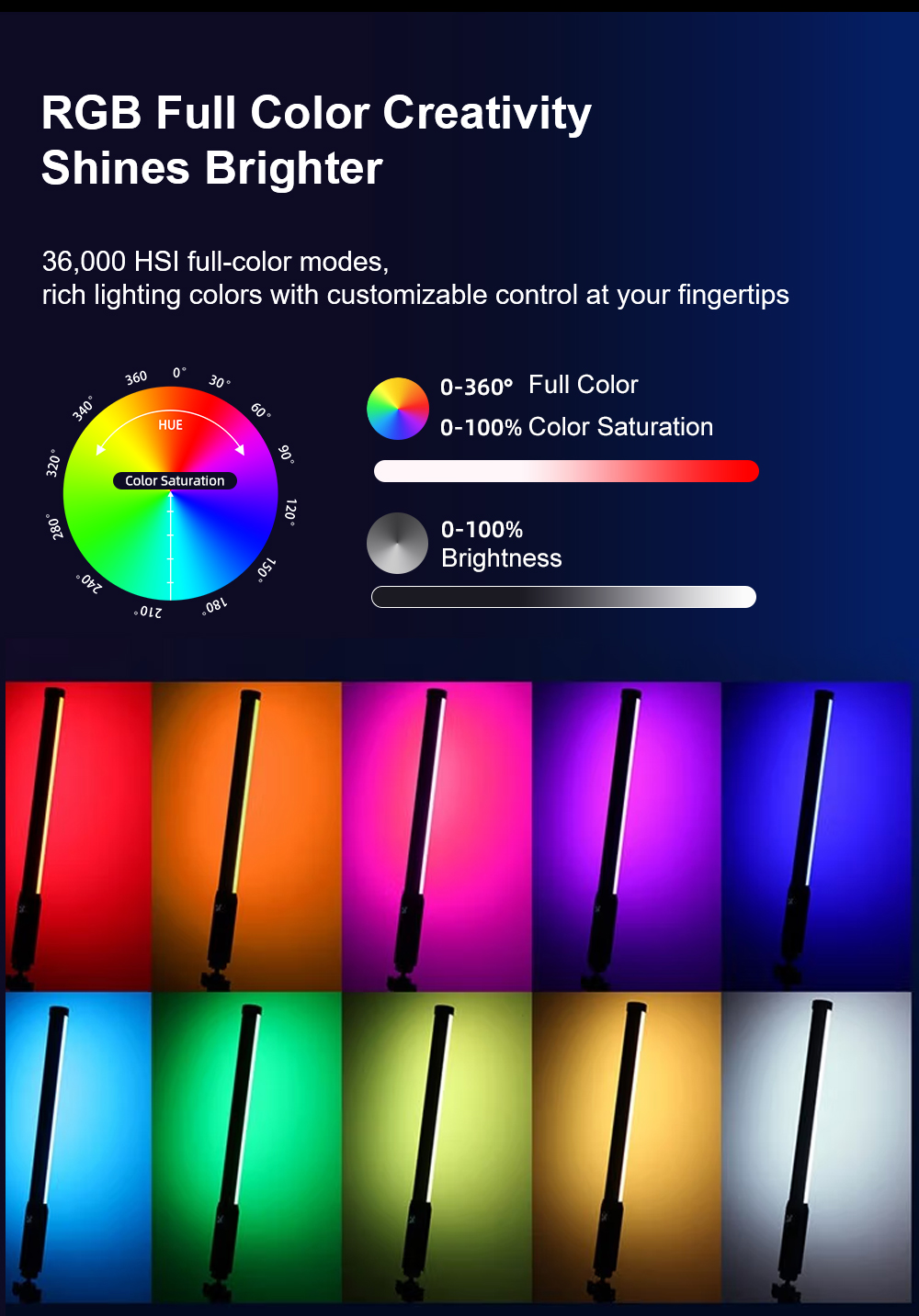 LUXCEO P300 RGB Tube 5W 380LM  – Torjim Rgb Photography Video Lighting recenzja i cena