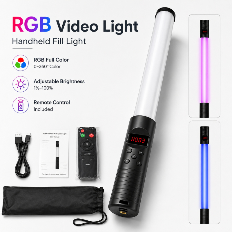 Przenośna lampa wideo RGB, prz – Torjim Rgb Photography Video Lighting recenzja i cena