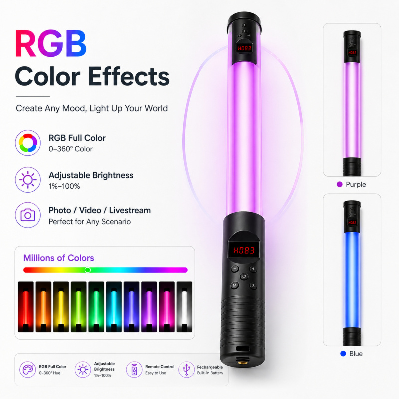 Przenośna lampa wideo RGB, prz – Torjim Rgb Photography Video Lighting recenzja i cena
