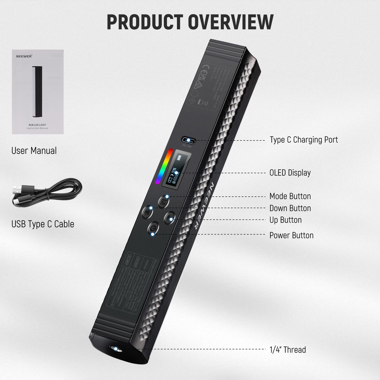 NEEWER RGB Light Wand z kontro – Torjim Rgb Photography Video Lighting recenzja i cena