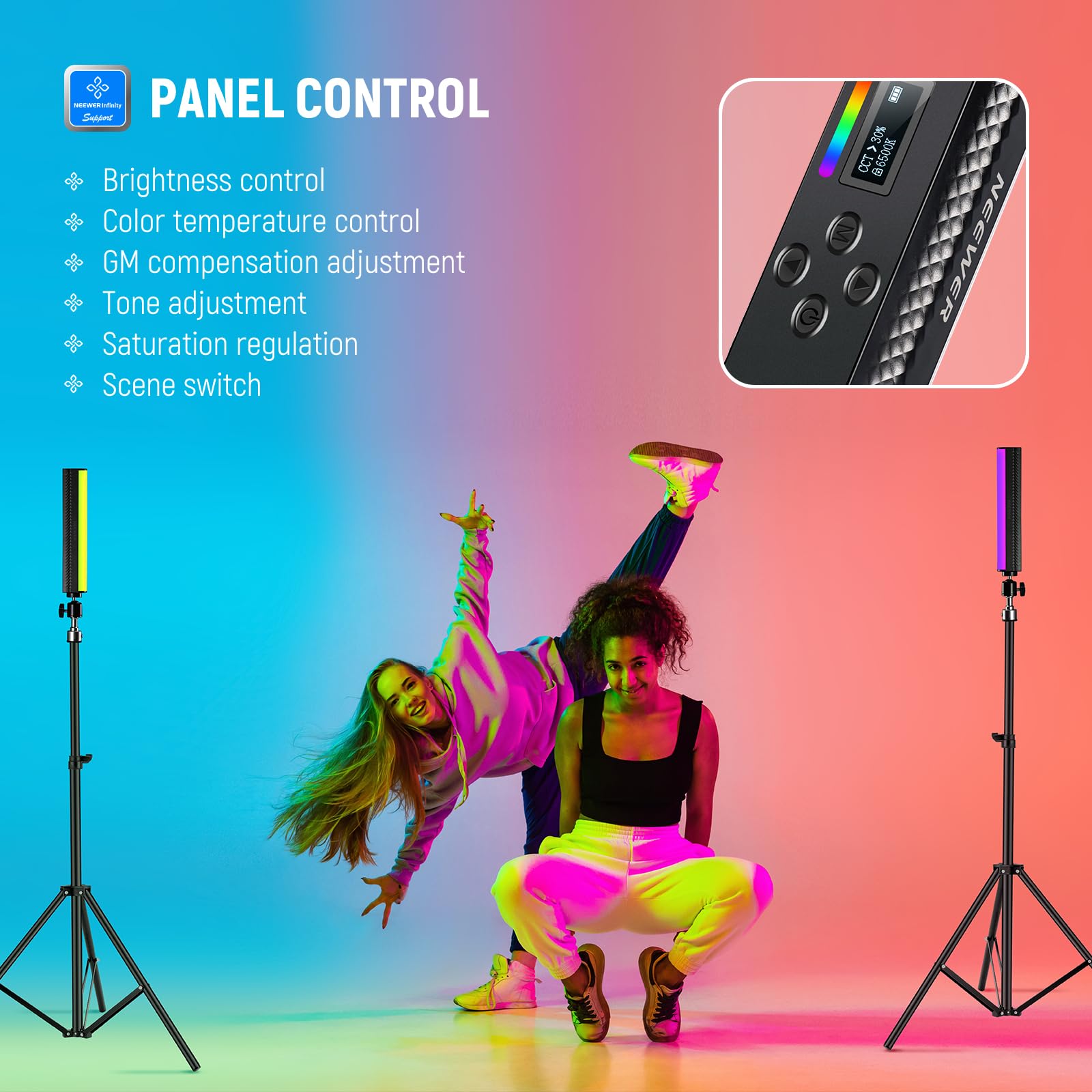 NEEWER RGB Light Wand z kontro – Torjim Rgb Photography Video Lighting recenzja i cena