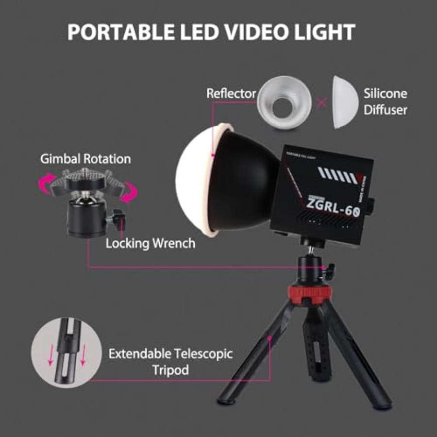 Przenośna lampa wideo LED COB  – Photography Lighting Color recenzja i cena