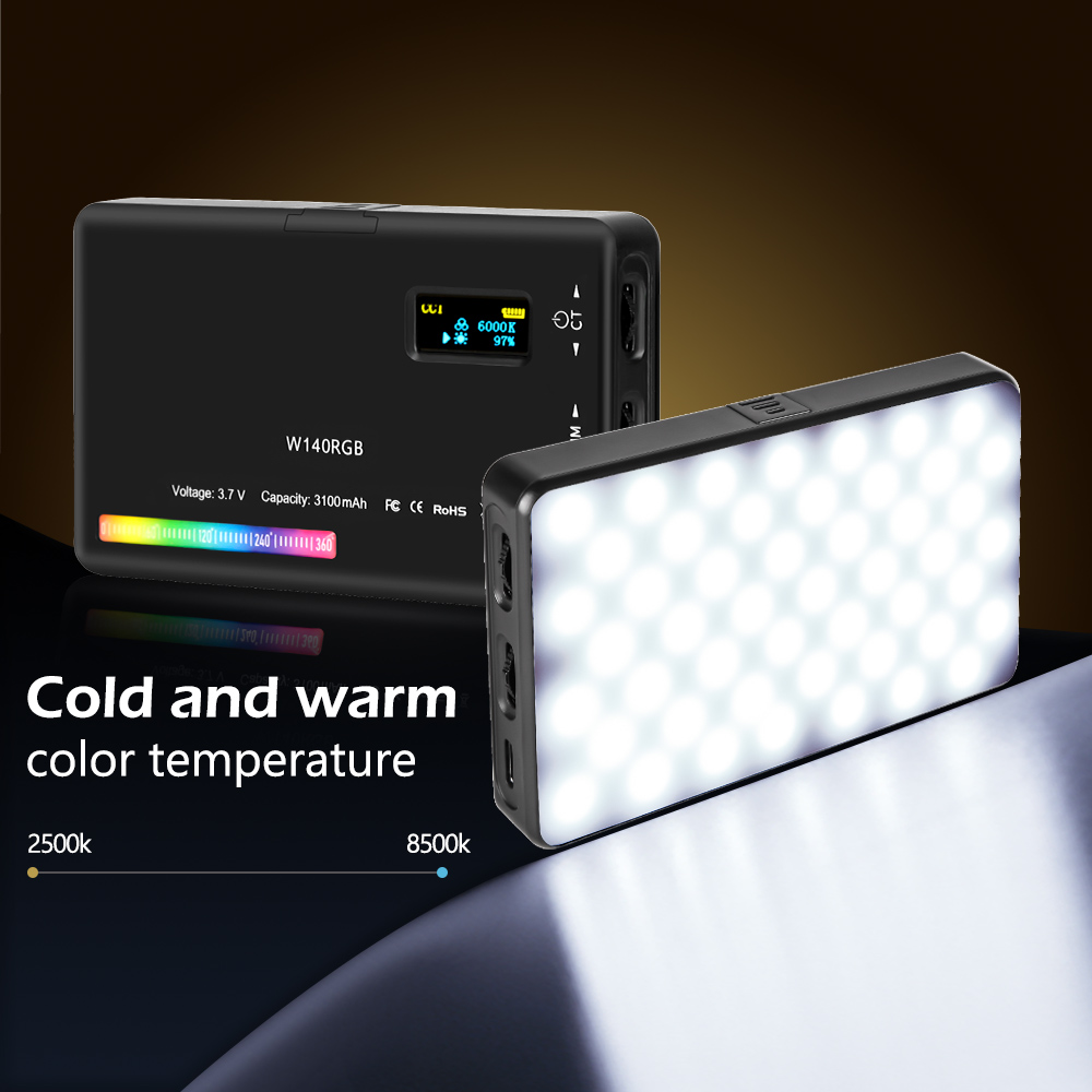 Lampa wideo LED RGB SH W140 0- – Torjim Rgb Photography Video Lighting recenzja i cena